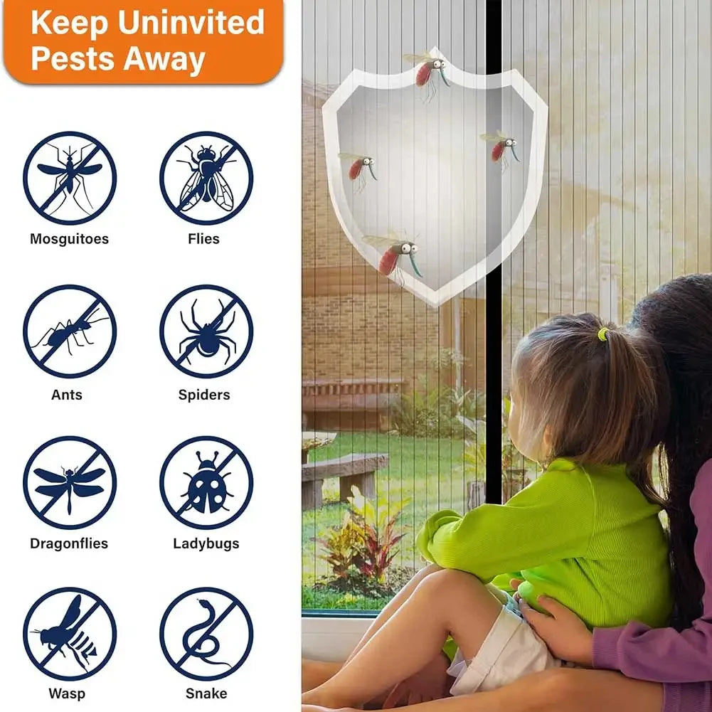 Mosquito Net Curtain Magnets Door Mesh Insect Sandfly Netting with Magnets on The Door Mesh Screen Automatic Closing Door Screen