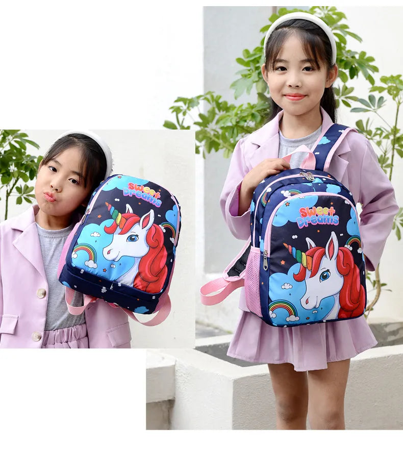 Boy Girl Cartoon Unicorn Schoolbags Lager Capacity School Backpack Kindergarten Primary School Backpacks Kawaii Kids Bag