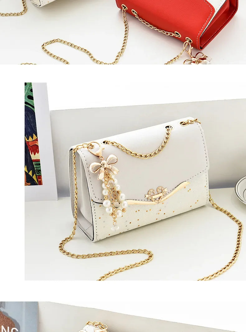 Women Diamonds Shoulder Bags Rhinestone Handbag PU Leather Flap Bag Female Large Capacity Casual Crossobdy Clutch Bag Fashion