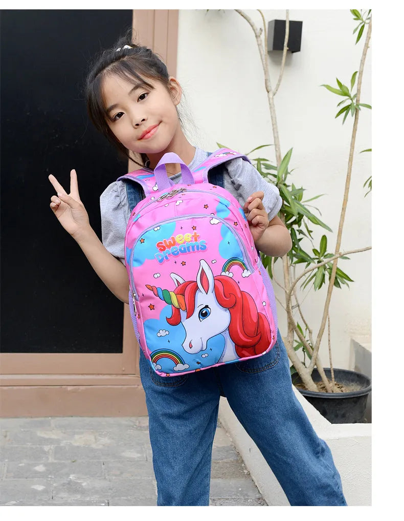 Boy Girl Cartoon Unicorn Schoolbags Lager Capacity School Backpack Kindergarten Primary School Backpacks Kawaii Kids Bag
