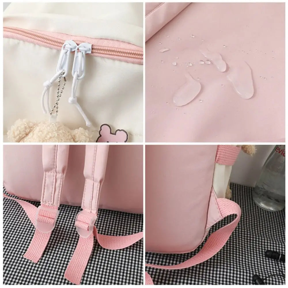 Nylon Book Bag Large Capacity Teenage College Backpack Fashion School Bag Cute Girls Boys Travel Backbag College Bag Waterproof