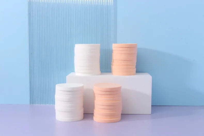 Makeup Artists Small Sponge Powder Puff Round Square Makeup Foundation Powder Puff Latex Face Puffs Dry and Wet Powder Puff