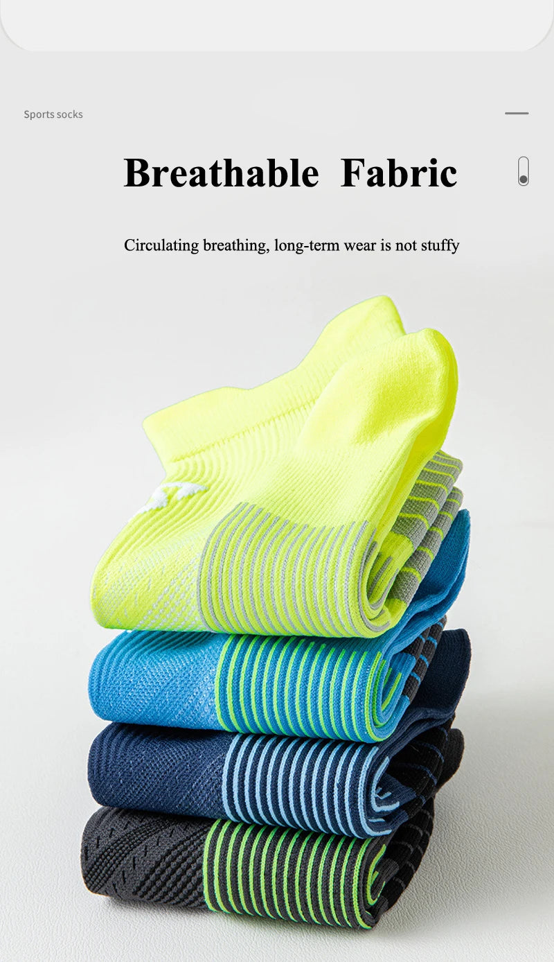 Summer Running Socks Men Women Fitness Sports Quick-drying Sweat-absorbing Breathable Anti-friction Marathon Ankle Tab Socks