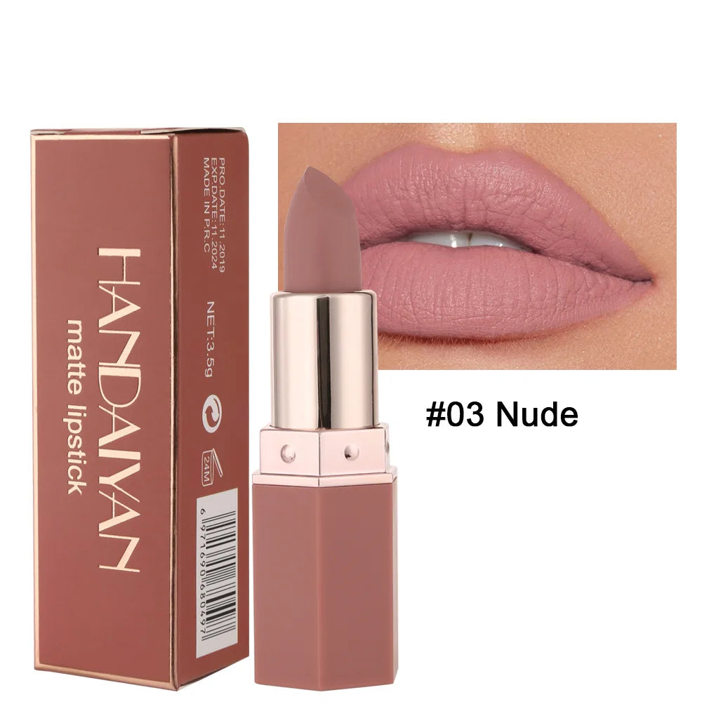 6 Colors Waterproof Nude Matte Lipsticks Long Lasting Lip Stick Not Fading Sexy Red Pink Velvet Lipsticks Makeup Cosmetic Batom