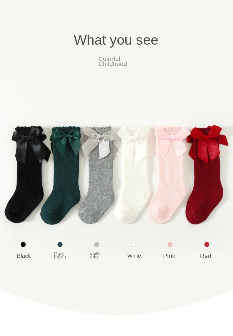 Baby Socks Big Bow Girls Student Princess Socks Children Kids Boys Cotton Toddler Stockings Infant Accessories Newborn Clothes