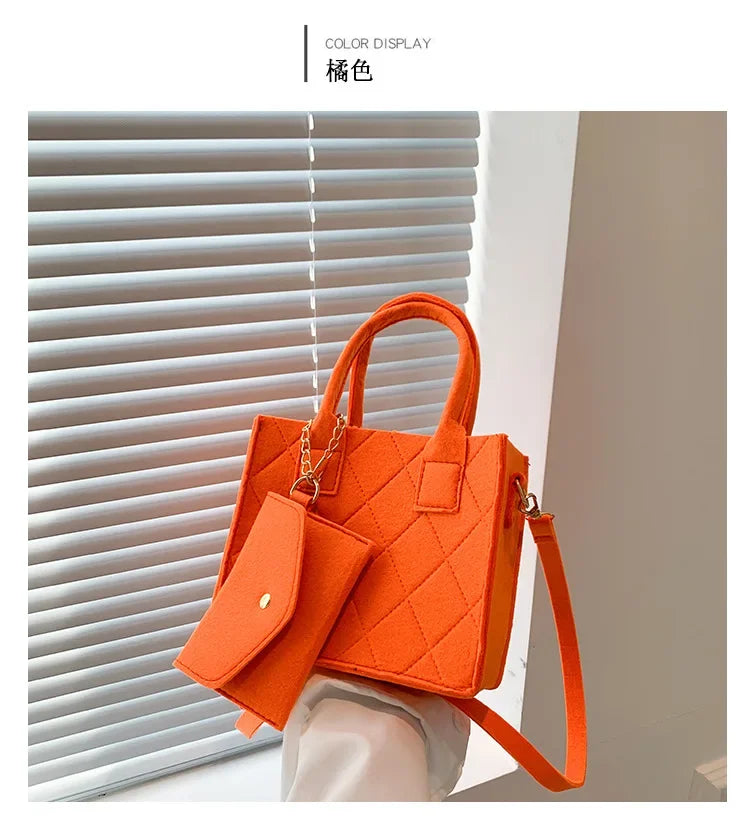New Zipper Messenger Bag Solid Color Felt Women Shoulder Bag Luxury Designer Handbag Casual Crossbody Bags for Women