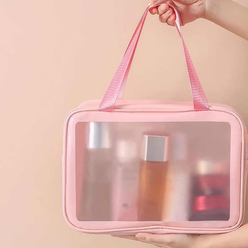Portable Transparent PVC Makeup Bags Women's Waterproof Cosmetic Bag Travel Washing Toiletry Shower Storage Bag Pouches