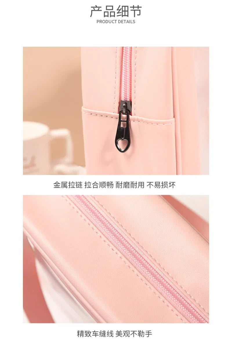 Portable Travel Clear Storage Bag PVC Makeup Bag Waterproof Washbag Transparent Large Capacity Women's Portable Cosmetic Cases