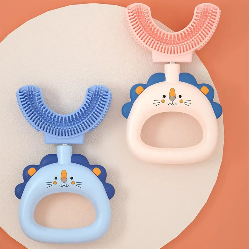 Cute Cartoon U-shaped Tooth Brush U-shaped Soft Silicone Toothbrush Lightweight Portable Oral Teeth Cleaning Manual