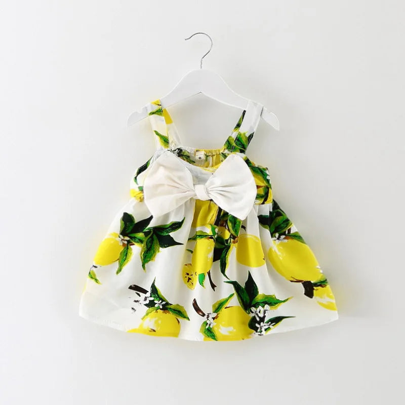 Girls Princess Dress Slip-Dress Cute Fruit Print Slip Dress Bow Baby Dress Girls Clothes  Kids Dresses for Girls  Summer Dresss