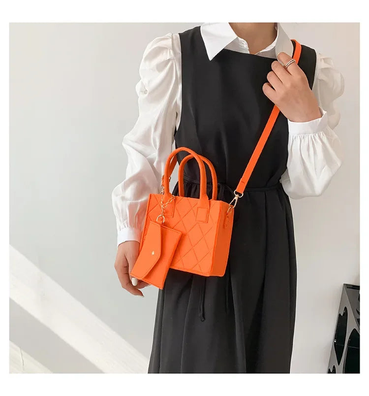 New Zipper Messenger Bag Solid Color Felt Women Shoulder Bag Luxury Designer Handbag Casual Crossbody Bags for Women