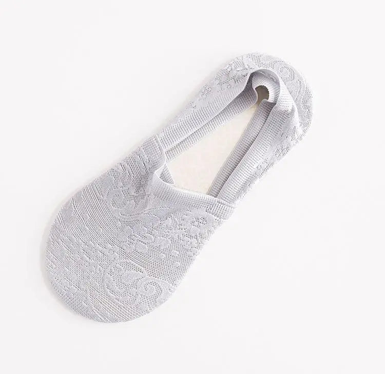 Women Sexy Lace Floral Anklet Socks Breathable Female Basic Summer Invisible Anti Slip Sock Lady Home Floor Slipper Boat Sox