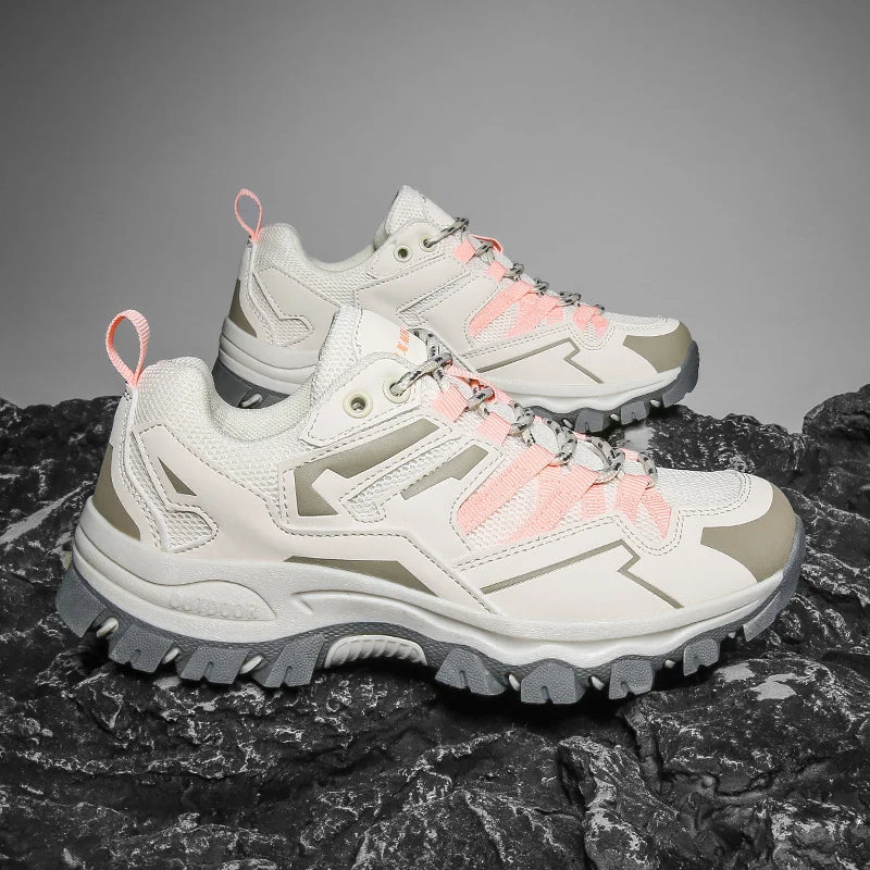 2023 Women Outdoor Casual Shoes Summer Breathable Mesh Hiking Sneakers Female Light Trekking Footwear Flat Fashion Climbing Work