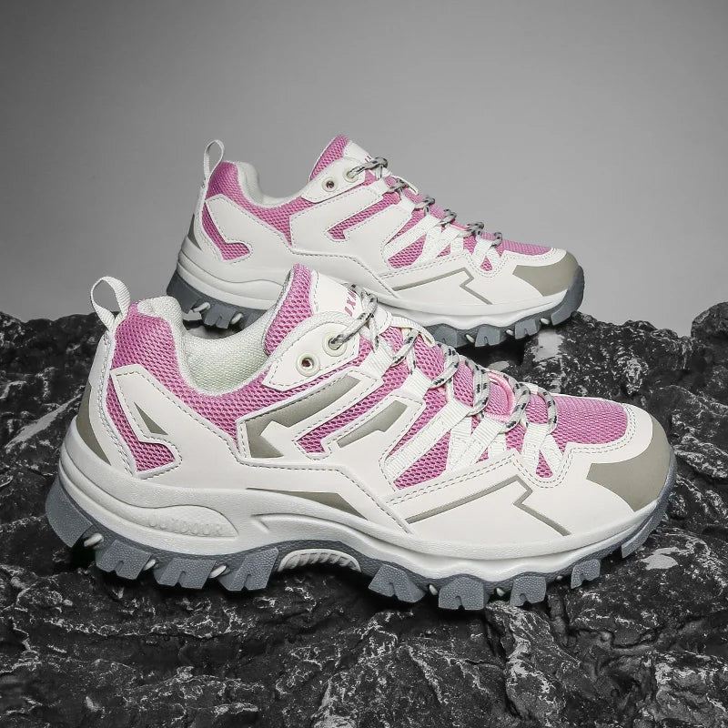 2023 Women Outdoor Casual Shoes Summer Breathable Mesh Hiking Sneakers Female Light Trekking Footwear Flat Fashion Climbing Work