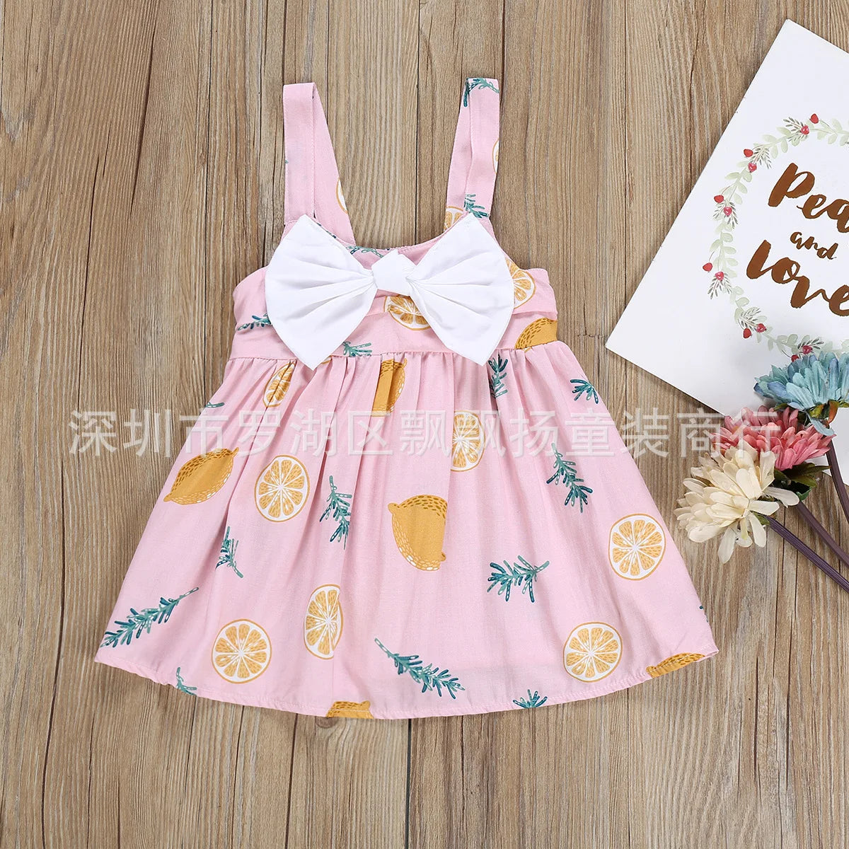 Girls Princess Dress Slip-Dress Cute Fruit Print Slip Dress Bow Baby Dress Girls Clothes  Kids Dresses for Girls  Summer Dresss