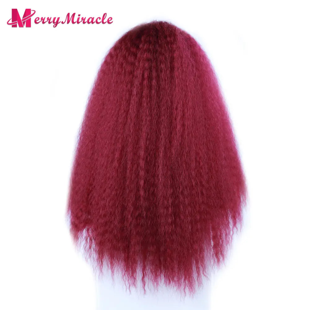 Long Kinky Curly Ombre Color Synthetic Wigs for Black Women Black Blonde Ginger White Hair Afro Kinky Curly Synthetic Hair Wigs