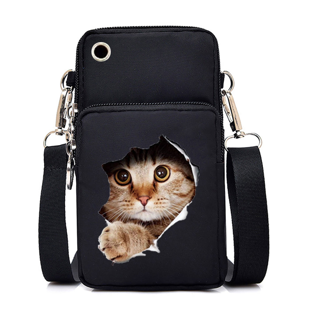 Cute Cat Graphics Small Crossbody Bags Women Harajuku Animal Mini Mobile Phone Bag Teen Messenger Bag Women Purses and Handbags