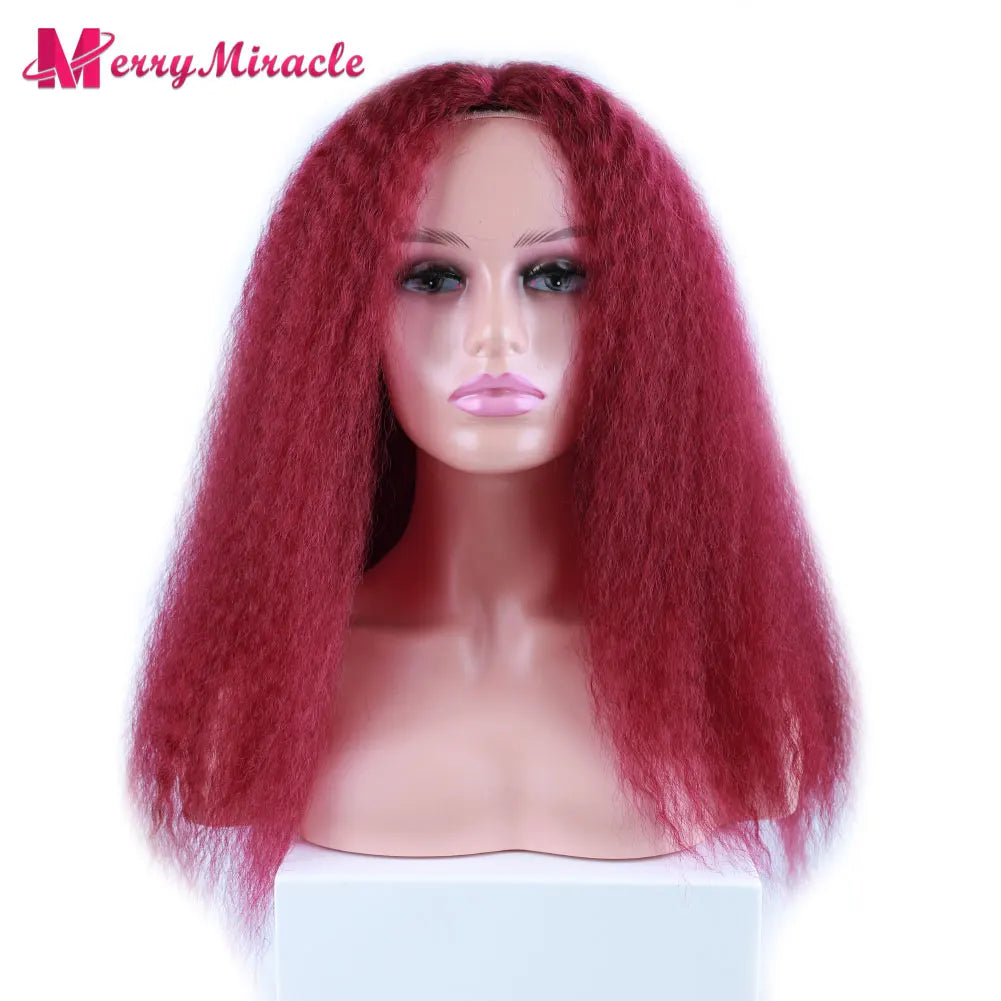 Long Kinky Curly Ombre Color Synthetic Wigs for Black Women Black Blonde Ginger White Hair Afro Kinky Curly Synthetic Hair Wigs