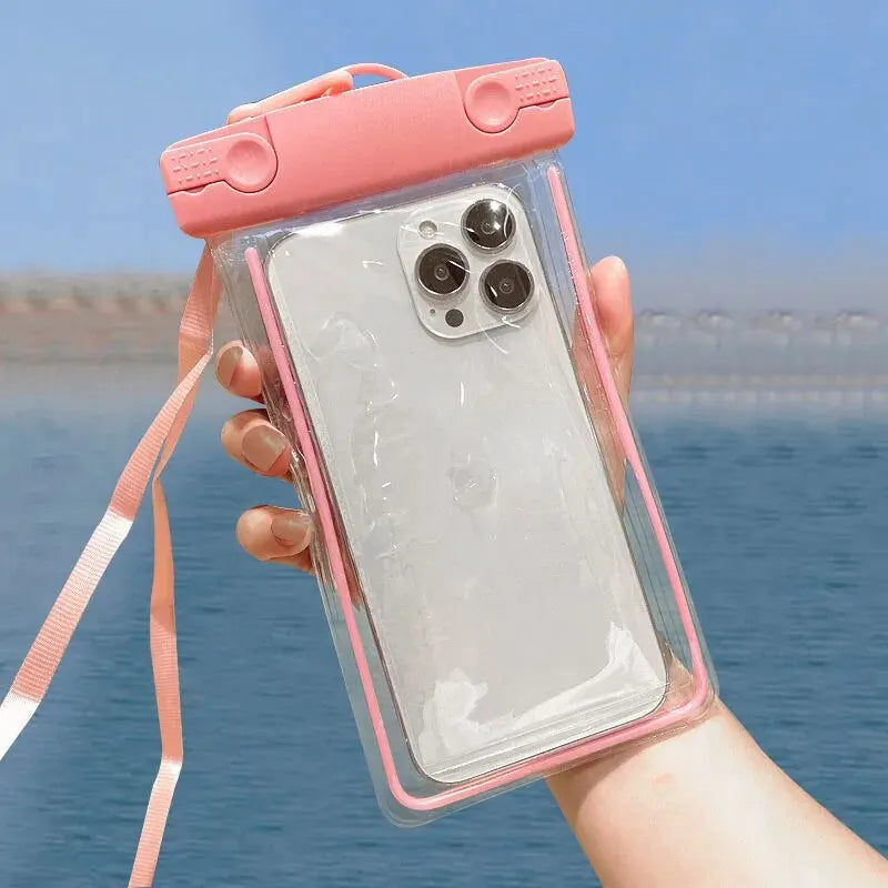 Universal Sealed Phone Waterproof Pouch Lanyard Crossbody Touchable Swimming Diving Phone Case