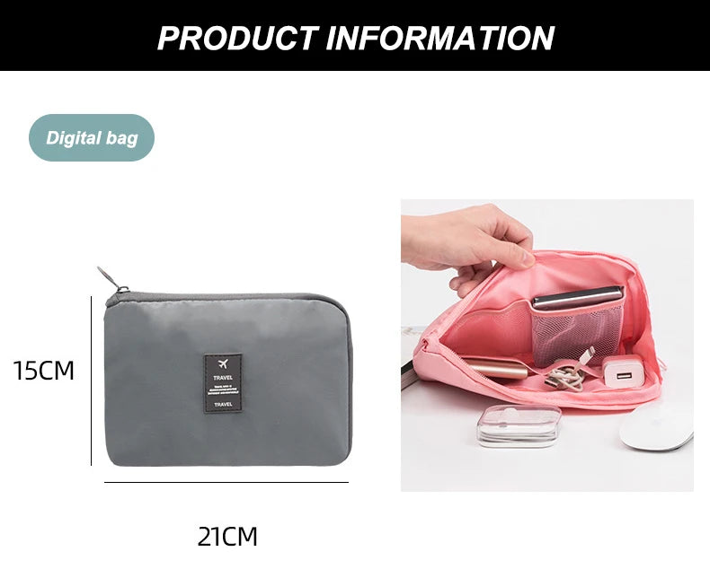 7/8/9 PCS New Set Travel Organizer Storage Bags Large Capacity Suitcase Storage Luggage Clothes Sorting Organizer Set Shoe Pouch