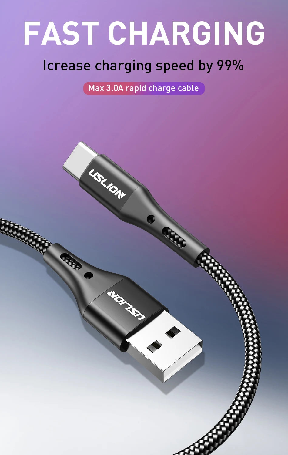 3A USB Type C Cable Wire For Samsung S24 S23 Xiaomi mi 14 Mobile Phone Fast Charging USB C Cable Type-C Charger Micro USB Cables