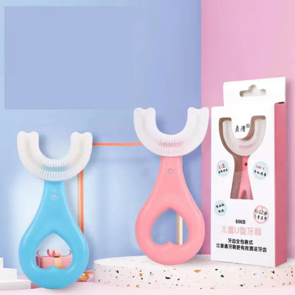 Baby Toothbrush 360 Degree Children U-shaped Toothbrush Teethers Brush Silicone Kids Teeth Oral Care Cleaning Baby Care Tools