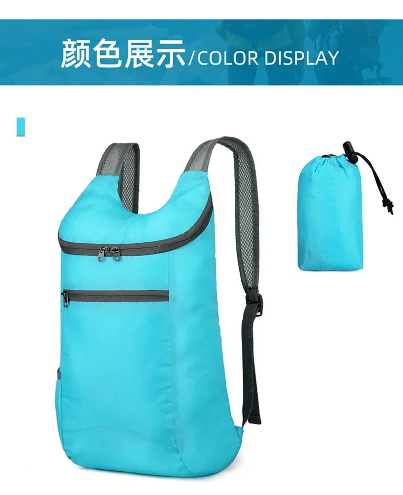 Outdoor Waterproof Bag Foldable Backpack for Women Men Camping Hiking Traveling Daypack Sport Bag Large Capacity Softback Bags