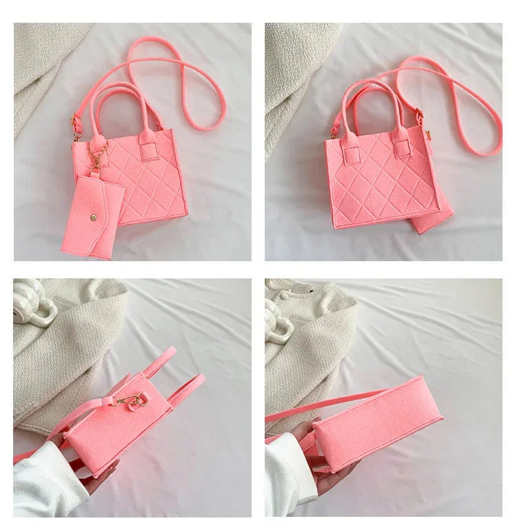 New Zipper Messenger Bag Solid Color Felt Women Shoulder Bag Luxury Designer Handbag Casual Crossbody Bags for Women