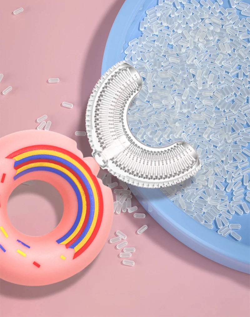 Kids U Shaped Toothbrush Silicone 360 Degree Children's Toothbrush For Teeth Cleaning Oral Care Cute Donut Brushes Teeth Care
