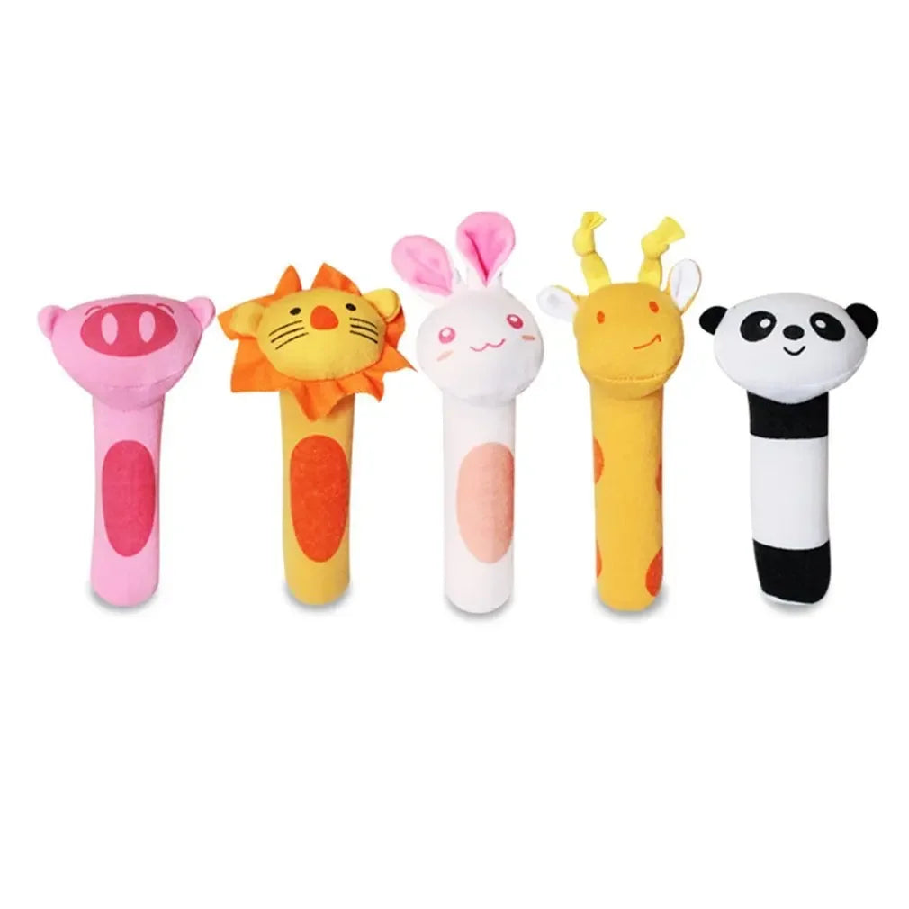 New Baby Animal Hand Bell Rattle Soft Rattle Toy Newborn Educational Rattle Mobiles Baby Toys Cute Plush Bebe Toys 0-12 Months