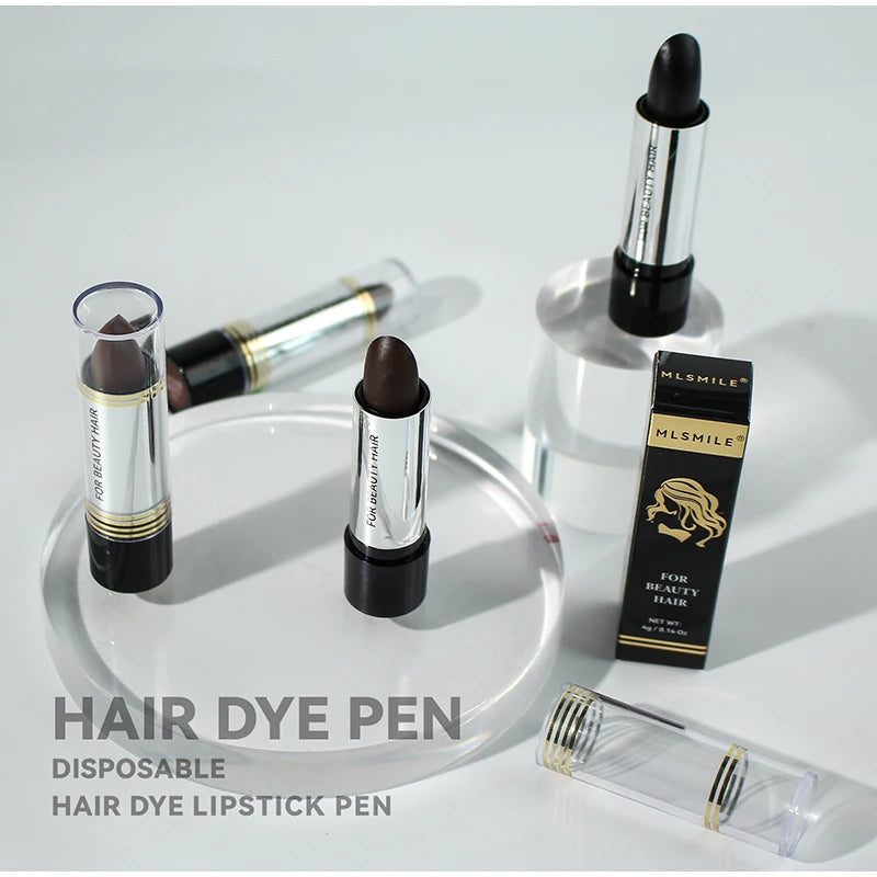 Instant One-time Hair Dye Pen To Cover White Hair, Lipstick Style Hair Dye, Black Temporary Hair Dye Hair Color Modify Cream 4g