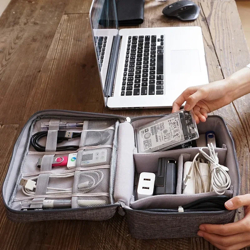 Large Cable Storage Bag Travel Electronics Accessories Organizer Tablet Hard Disk Portable Bag Waterproof Cable Organizer
