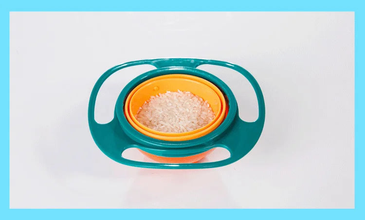 Kids Universal Gyro Bowl 360 Rotate Spill-Proof Practical Design Children Rotary Balance Solid Feeding Dishes Plate Tableware