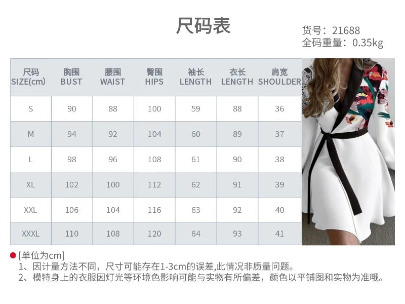 Women Summer Style One-piece Color Blocked Lace Up Dress With V-neck Long Sleeved High Waisted Lace Up Retro Floral Short Skirt