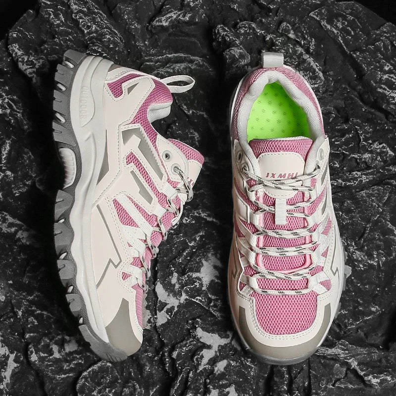 2023 Women Outdoor Casual Shoes Summer Breathable Mesh Hiking Sneakers Female Light Trekking Footwear Flat Fashion Climbing Work