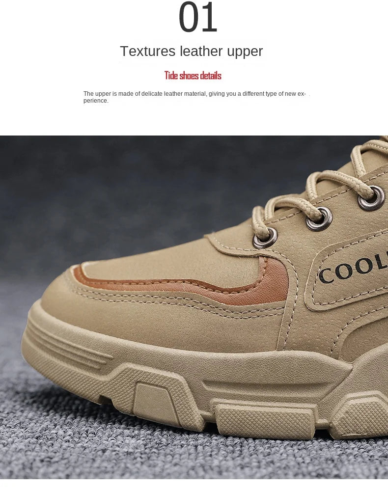2024 Mens Boots Casual Shoes Winter Leather Designer Luxury Ankle boots Platform Work Safety shoes Sneakers botas para hombre