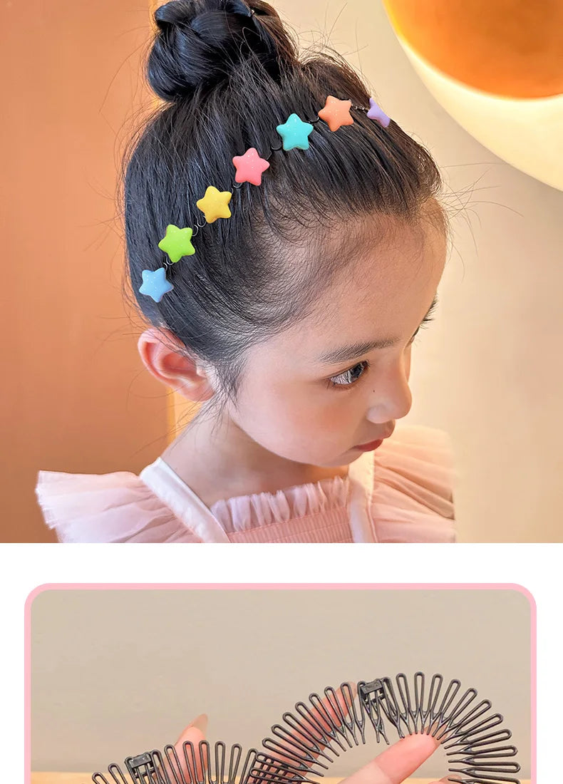 Fashion Children's Hairpins Little Girls Bangs Broken Hair Hairpins Girls Candy Color Sweet Cute Insert Comb Hair Accessories