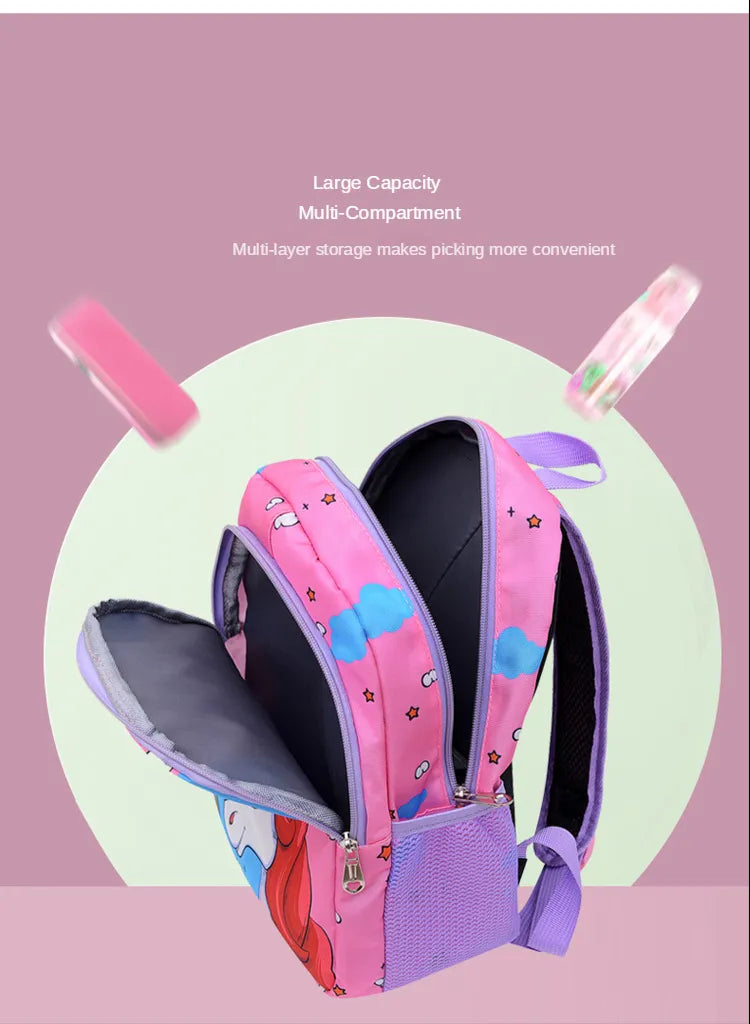 Boy Girl Cartoon Unicorn Schoolbags Lager Capacity School Backpack Kindergarten Primary School Backpacks Kawaii Kids Bag