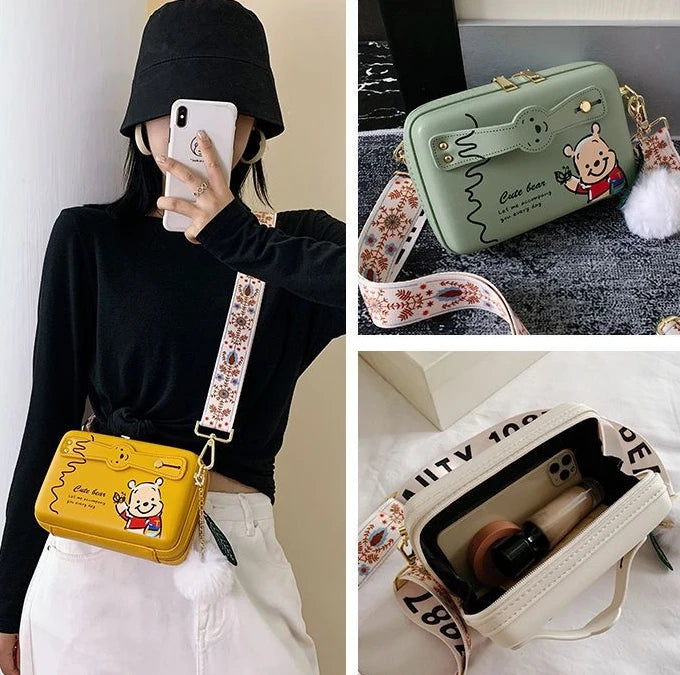 Disney New Women's Bag Luxury High Quality Women's Crossbody Shoulder Bag Cartoon Fashion Multifunctional Storage Shopping Bag