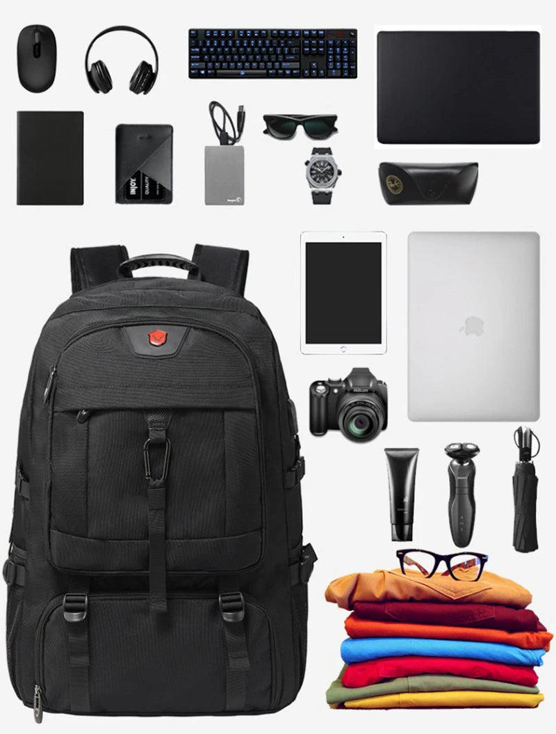 50L 80L Large Travel Backpack Men Casual Separate Shoe Compartment Business Bag Waterproof  Outdoor Sports Man Storage Backpacks