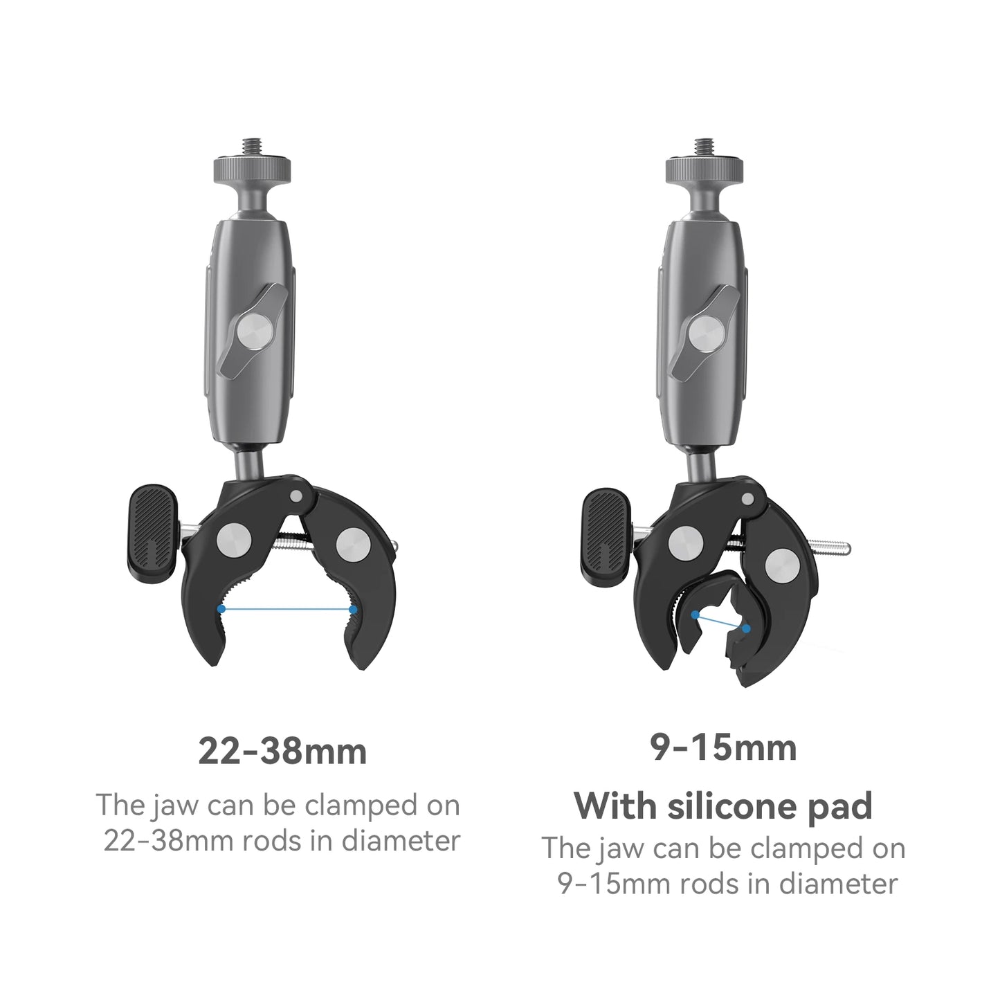 TELESIN Cycling Motorcycle Clip Magic Arm 360° Aluminum Alloy Super Clamp 1/4" Hole For Camera GoPro Mobile Phone Action Camera