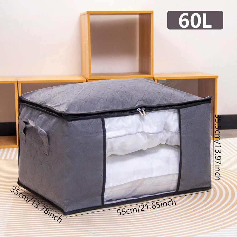 New fabric thickened non-woven fabric portable reinforced household foldable storage basket large capacity clothes quilt storage