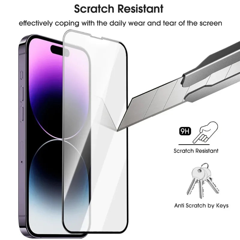 Screen Protector For iPhone 16 Plus 16 Pro Max Full Glue Cover Tempered Glass Protective Films For iPhone16 Phone Accessories