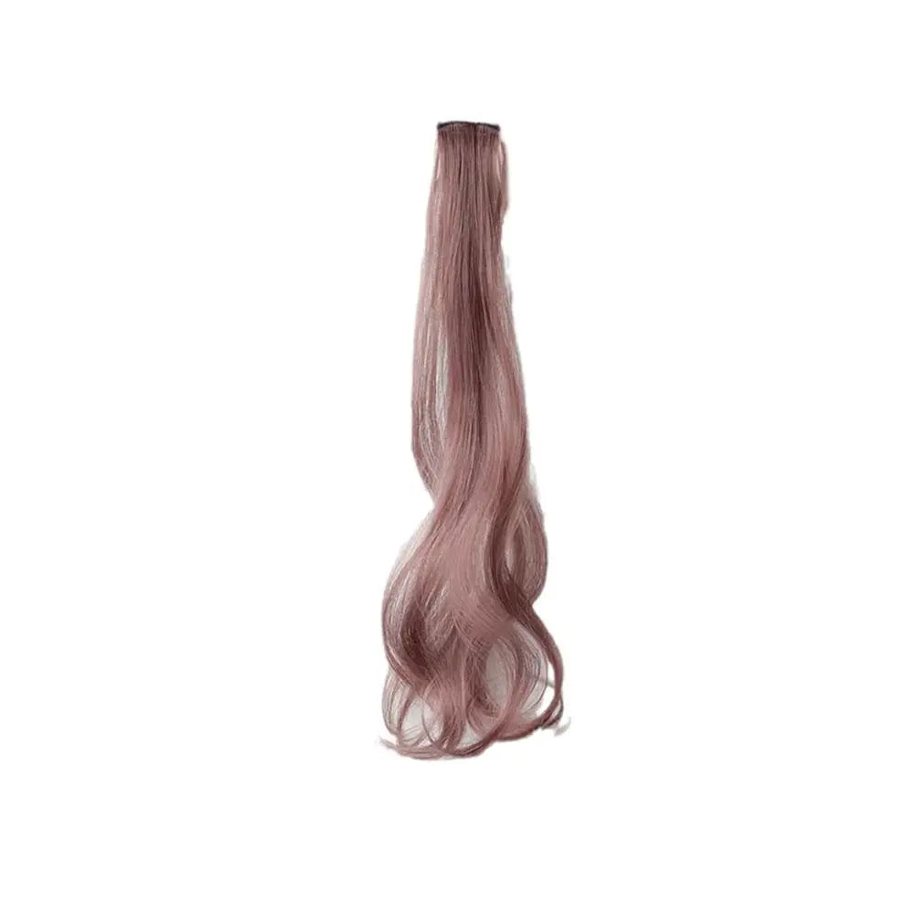 Curled Hair Ear Dye Hair Patches Seamless One Piece Color Highlight Dyed Wig Patch Women's Long Hair Invisible Wig