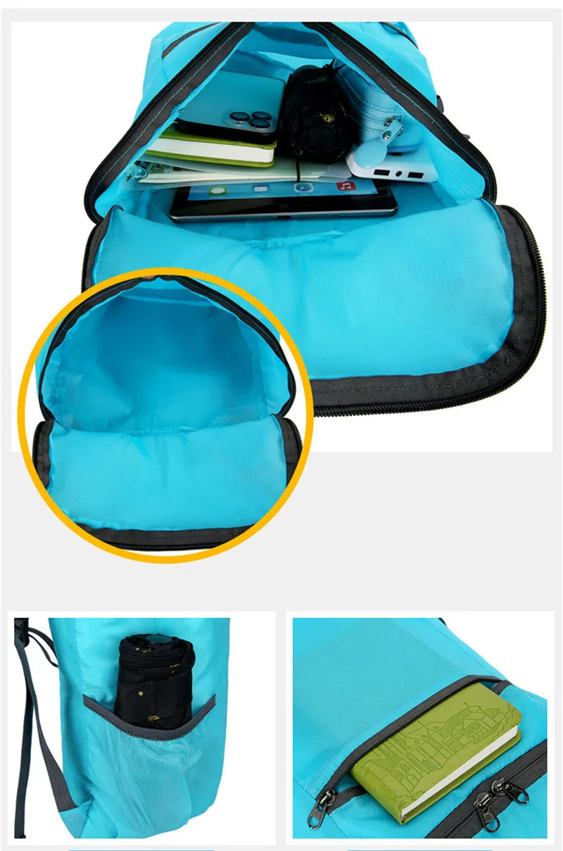 20L Men Women Lightweight Packable Backpacks Foldable Ultralight Outdoor Folding Backpack Travel Daypack Bag Sports Daypack