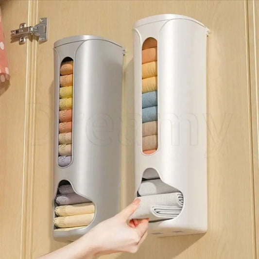 Wall-Mounted Underwear Storage Box Self Adhesive Panties Socks Organizer Dustproof Garbage Bag Dispenser Large Capacity