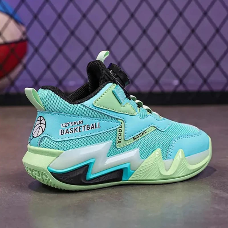 2023 Children's Basketball Shoes for Boys Non-slip Sneakers Leather Waterproof Kids Sports Shoes Outdoor Child Training Sneakers