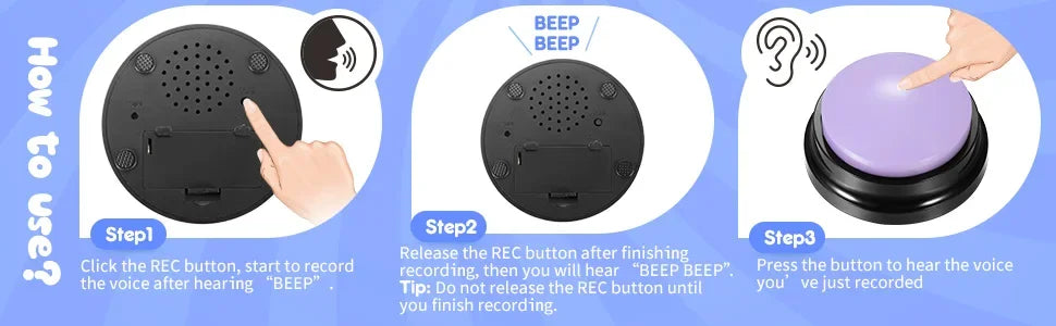 Funny Dog Recordable Pet Toys Travel Talking Pet Starters Dog Speaking Buttons Portable Cute Pet Supplies Communication Dog