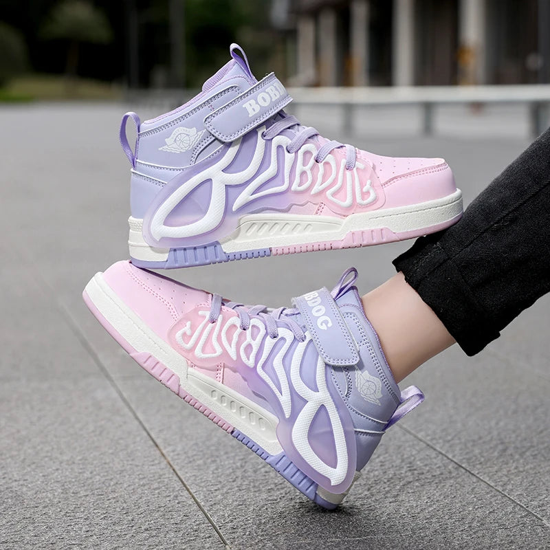 Kids Fashion Sneakers for Boys Girls Mesh Tennis Shoes Breathable Sports Running Shoes Lightweight Children Casual Walking k030