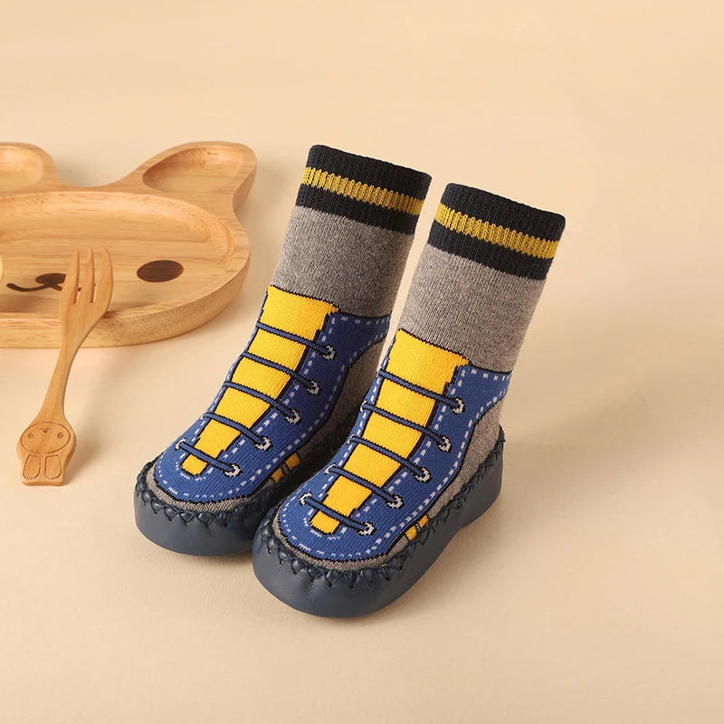2024 New Born Baby Socks with Rubber Soles Infant Baby Girls Boys Shoes Spring Autumn Baby Floor Socks Anti Slip Soft Sole Sock